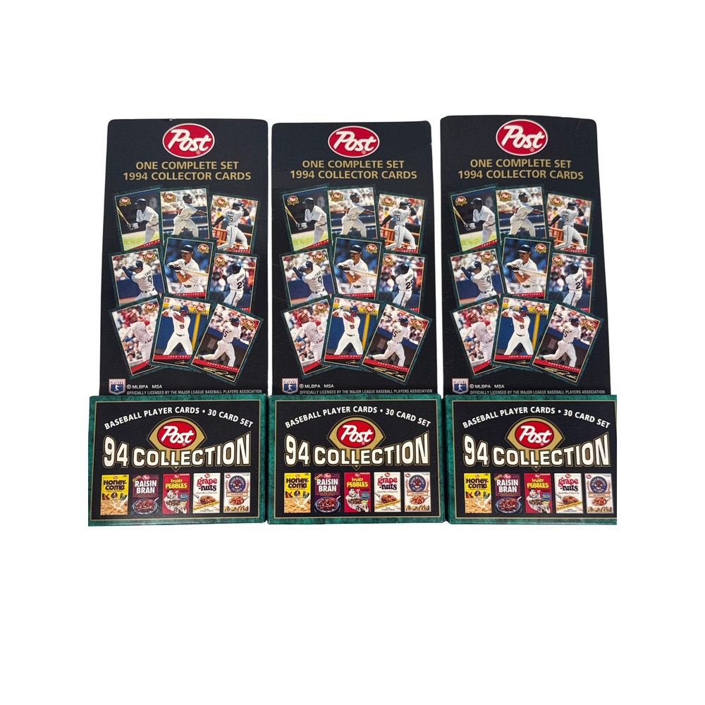 Vintage 1994 Post Cereal Baseball Cards Complete Set Lot of 3 Griffey Bonds MLB